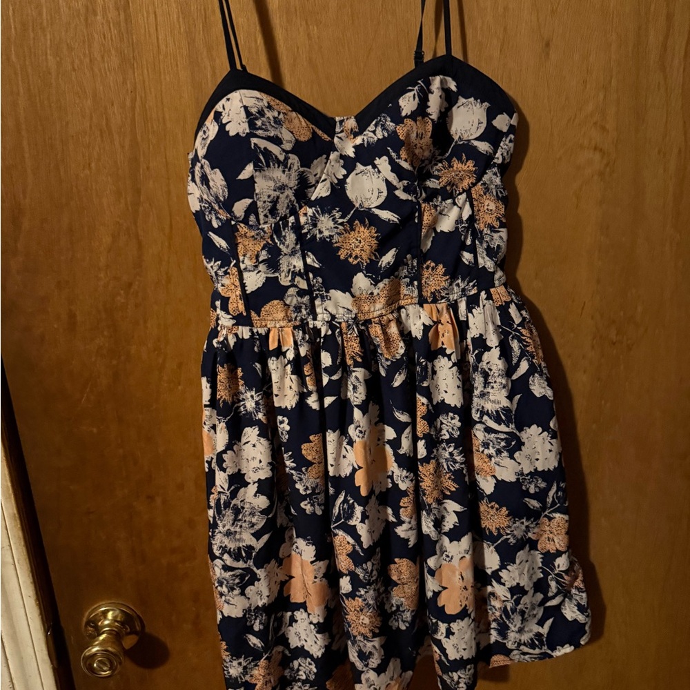 Band of Gypsies Blue and White Patterned Dress